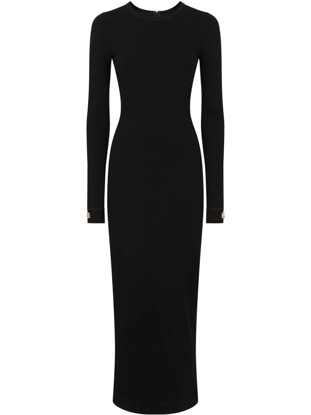 Dolce & Gabbana logo-appliqué long-sleeve midi dress
